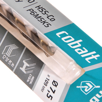 Сверло по металлу 7,50*109/69мм HSS-Co P6M5К5 (1шт) блистер арт.668075 COBALT RENNBOHR *10/40/320