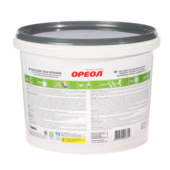Краска акриловая для стен и потолков Ореол, матовый белый, 13 кг