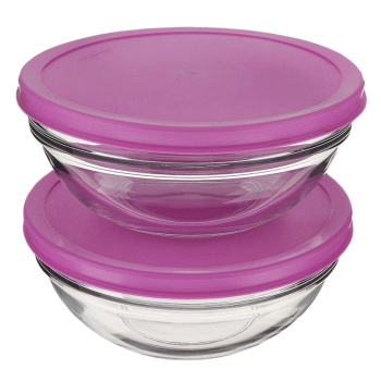 Набор салатников стекло Pasabahce "Шеф" 1,5л d20см 2шт с Крышками 53573Кр *1/6