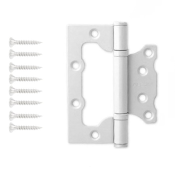 Петля без врезки 100*75*2,5мм БЕЛАЯ (комплект 2шт.) АПЕКС *1/5/50