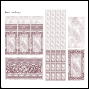 Панель ПВХ 2700х250 мм КронаПласт UNIQUE, династия бордо с глиттером серебро, 0.675 м²