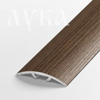 Порог-стык одноуровневый 30х1350 мм Лука ЛС 04-2, скрытый крепеж, дуб мокко