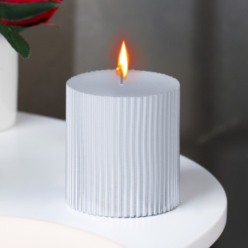 Свеча "Рельеф", 7×7.5см, серебряный металлик  9814718