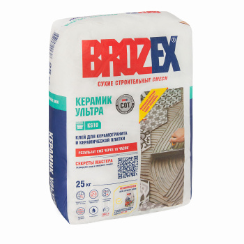 Клей для плитки 25 кг BROZEX Керамик Ультра KS 10, С0 Т Клей для плитки 25 кг BROZEX Керамик Ультра KS 10, С0 Т