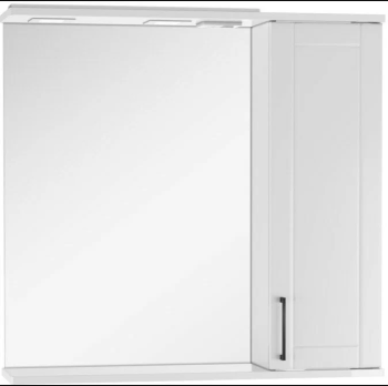Зеркало-шкаф /Домино/ "Чарли 80" Белый, правый (без подсветки) *1/5