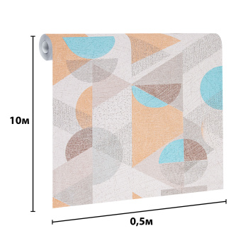 Обои дуплекс Белорусские обои Геометрия-11 серо-розовый 220011-11 (9С7К), 0.53х10.05