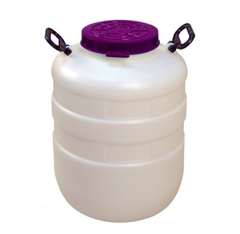 Бочка пластм. 40л, винт. крышка+внутр.кр."антивсплеск", навесн.ручк.,горл.d188мм Бел."Радиан"*1/3