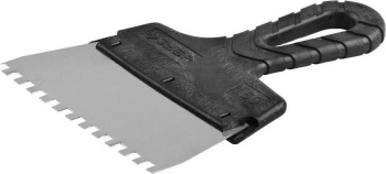 Шпатель малярный зубчатый 150мм нержавеющая сталь зуб 6*6 (арт.1205105) "Korvus"  *1/50