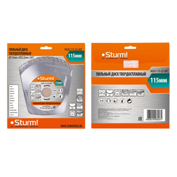 Диск пильный 115*22,2мм 36 зубьев по дереву (9020-115-22-36Т) Sturm *1/50 Диск пильный 115*22,2мм 36 зубьев по дереву (9020-115-22-36Т) Sturm *1/50