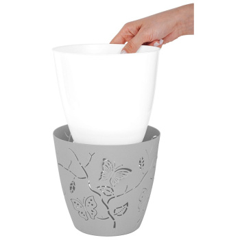 Кашпо пластм. "Butterflies" 2,5л d верха 175мм h164мм серый шторм PT401310025 ("Plast Team") *1/24 Кашпо пластм. "Butterflies" 2,5л d верха 175мм h164мм серый шторм PT401310025 ("Plast Team") *1/24