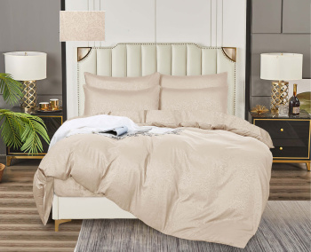 Постельное белье 2сп бамбук жаккрад Орхидея крем 11-0605, наволочки 70*70см - 2шт *1