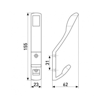 Крючок мебельный ЗОЛОТО 206 Соллер *10/180