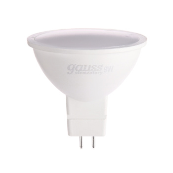 Лампа светодиодная Gauss Elementary, GU5.3, MR16, 9 Вт, 660 Лм, 4000 К, нейтральный белый