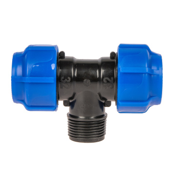 Тройник ПНД компрессия Ø 32х1"х32 наруж. резьба *1/75