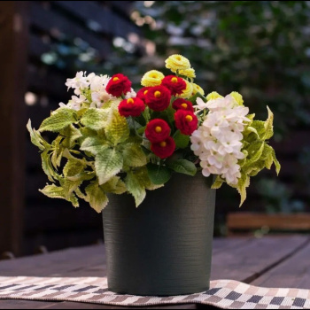 Кашпо пластм. "Цилиндр Эко" 5,2л d верха 210мм h200мм,съем дрен.решетка Малахит "5plast.ru" *1/8