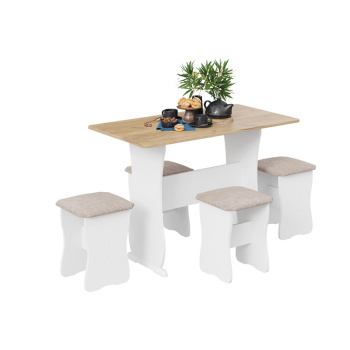 яяяОбеденная группа тип 1 Белый/Дуб крафт золотой/Иск.замша latte*1