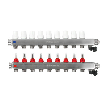 Коллекторная группа Millennium с расходомером, 9 выходов, с кранами