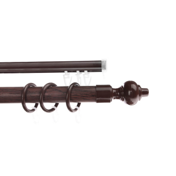 Карниз круглый d28мм Орех + U-шина 1,6 Магеллан *5