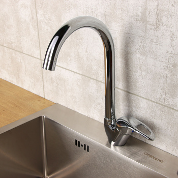 Смеситель для кухни ЦС-СМ 27/2г Н220мм D35 М43 без шлангов, высокий излив (Подольск) *1/10