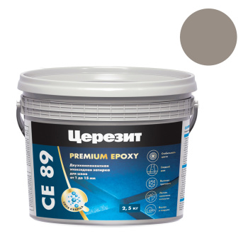 Затирка для швов Церезит CE 89, 2.5 кг, эпоксидная, 814 кварц