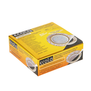 Светильник встраиваемый GX53 H4 Ecola Стекло Круг золото-золото на белом 38*12 FG53RNECH *10/30