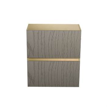 Шкаф навесной 600х676х290 мм BROZEX-WOOD Эрика Горизонт, с двумя дверцами, светло-бежевый / ясень капучино софт