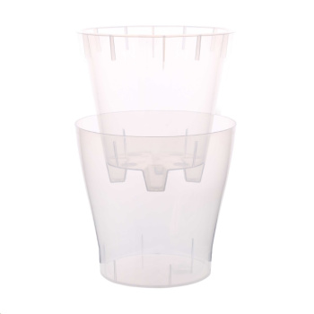 Кашпо пластм. "Лея" 2,2л d верха 162мм h160мм со вставкой Прозр., д/Орхидеи М7883 *1/20