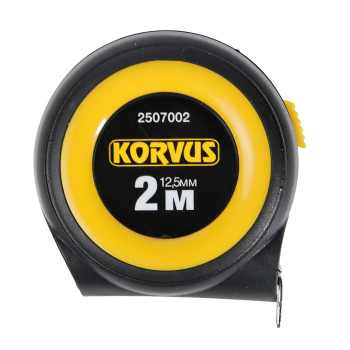 Рулетка  2м х16мм пластик. корпус стальная лента автостоп арт.2507002 KORVUS *1/12/240 Рулетка  2м х16мм пластик. корпус стальная лента автостоп арт.2507002 KORVUS *1/12/240