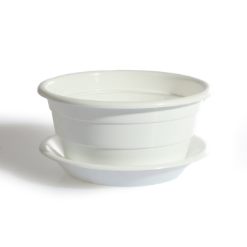 Кашпо пластм. "Фиалка" 1,0л d верха 160мм h70мм с поддоном Белое (Ирбит) *1/60