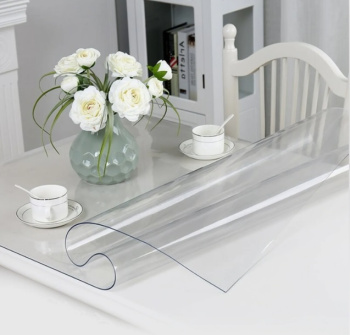 Скатерть "гипкое стекло" прозрачная  80 х 160см, толщ.0,8мм. CSG080/0,8/1,6 "Crystal" *1/10