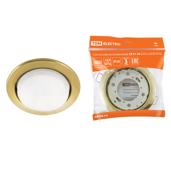 Светильник встраиваемый СВ 01-06 GX53 золото TDM SQ0359-0059 *1/100