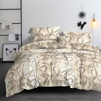 Постельное белье евро бамбук Орхидея F533-6, наволочки 70*70см - 2шт *1/4