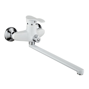 Смеситель универсальный "Potato" плоский излив с переключ. душа P2201-7 (белый) *1/10