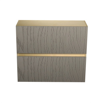 Шкаф навесной 800х676х290 мм BROZEX-WOOD Эрика Горизонт, с двумя дверцами, светло-бежевый / ясень капучино софт