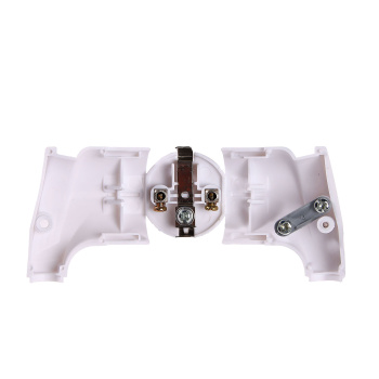 Вилка штепсельная   А105 белая угловая з/к  16А *10/30/300