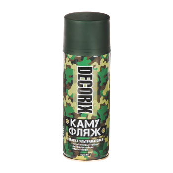 Эмаль-аэрозоль камуфляж армейский зеленый матовый 520 мл DECORIX (A61) *1/12