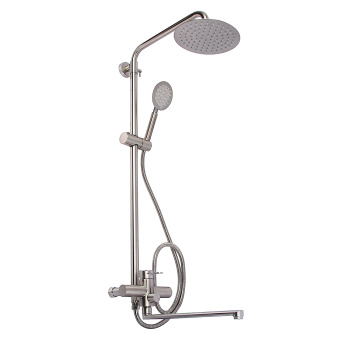Смеситель д/ванны со стойкой для душа + ручной и тропический душ Fmark FS8345-35 *1
