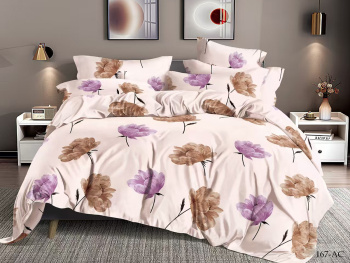 Постельное белье евро бамбук Орхидея 167-AC, наволочки 70*70 - 2шт *1