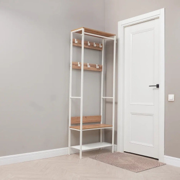 Вешалка напольная "Прихожая-Гардеробная" "Торонто 23Л" ш.0,67м,в.1,87м,гл.0,3м Дер./Бел.ВГТ23Л Б *1