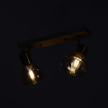 Светильник настенный (спот) N5104/2 AB+WOOD Е14 2*40W  VERNER LIGHTING *1
