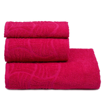 Полотенце махровое 30*70см Волна цв.1031 малиновый ПД-2701-02057/305 *10/80