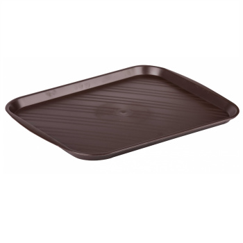 Поднос пластм. 480х355мм, выс.бортика 23мм, "общепит" Коричневый М7568 (ЗПИ "Альтернатива") *1/10