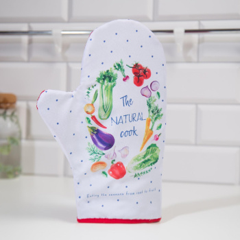 Варежка-прихватка 20х28см Натур продукт габардин, 35% х/л, 65% п/э, ватин 250г/м2 Доляна *1