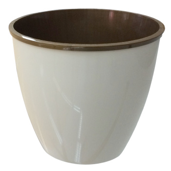 Кашпо пластм. "Les Couleurs" 6.5л, d верха 225мм h220мм со встав. Крем/брон.120-1(Tek.A.Tek)*1/16