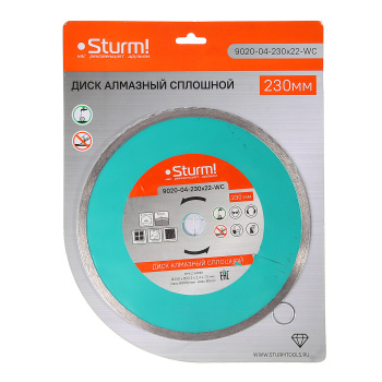 Диск алмазный 230*22,20*1,9мм сплошной по керамограниту (9020-04-230x22-WС) Sturm *1/5/40