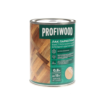 Лак алкидно-уретановый PROFIWOOD, 0.7 кг, паркетный, глянцевый Лак алкидно-уретановый PROFIWOOD, 0.7 кг, паркетный, глянцевый
