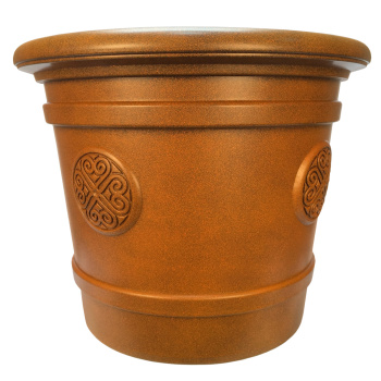 Кашпо пластм. "Medallion" эффект "камня" 80л d верха 600мм h490мм Терракот (оранж.) 80-6Е*1