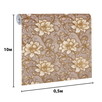 Обои дуплекс Белорусские обои Ксения-61 коричневый 519178-62 (16С2К), 0.53х10.05