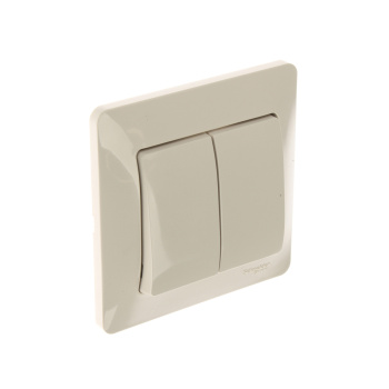 Выключатель "Glossa" СП 2кл. бежевый в сборе 10А IP20 GSL000252 *15