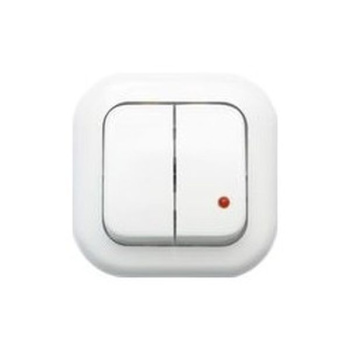 Выключатель "Валентина" СП 2кл. белый с индикатором С56-175 *10/50